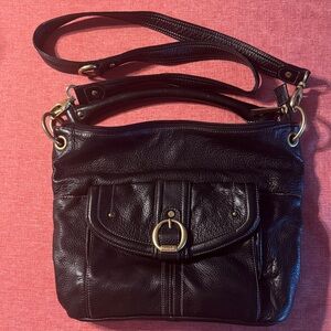 Black Leather Purse Crossbody/Shoulder